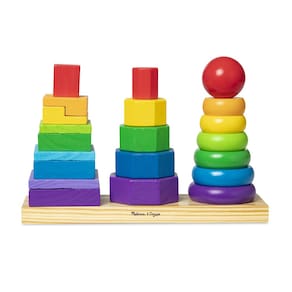 Brinquedo educativo de madeira Melissa & Doug Geometric Stacker