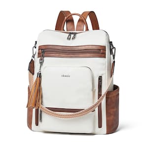 Mochila para laptop Shrie Vegan Leather de 15,6 polegadas para mulheres