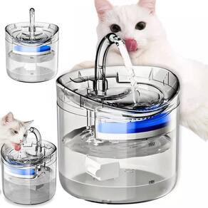 Fonte Agua Bebedouro Pet Gato Cao Cachorro Animais 2 Litros Silencioso Usb Filtro Bomba Reservatório Transparente