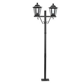 Poste para Jardim Preto Alumínio 1,61m Bivolt 2 Lâmpadas E27 Grega Colonial