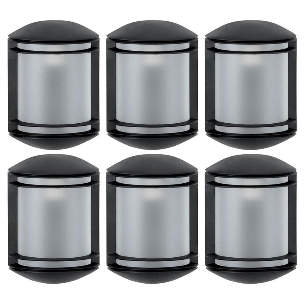 Kit 6 Arandelas Externas Elegance Pretas Bivolt Luminárias de Parede Jardim Hall de Entrada Dital
