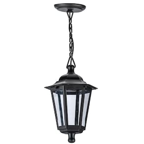 Pendente Grego Externo Luminária 18x58cm Bivolt Preto Dital Termoplástico