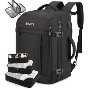 Mochila BAGODI Carry On 42L para homens e mulheres com cubos de embalagem
