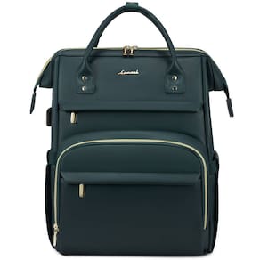 Mochila LOVEVOOK para laptop de couro de 18 polegadas para mulheres