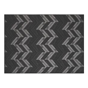 Tapete Sala 200X250Cm Funcional Vitral 50 Preto Sem Pelo