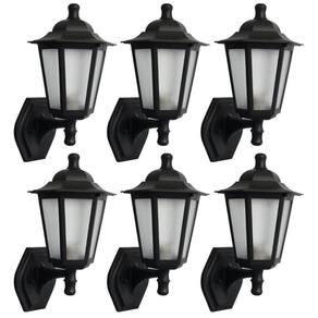 Kit 6 Arandelas Coloniais de Parede Luminária Externa Grega Preta Jardim Fachada