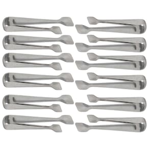 Kit 12 Pegadores Pinça Azeitonas Servir Carne Gelo Aço Inox 18cm Multiuso Brinox