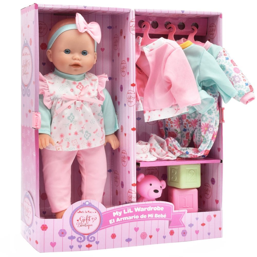 Baby Doll Gift Boutique Soft Body 35 cm com 4 roupas e acessórios
