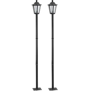Kit 2 Postes para Jardim Preto 1,71cm Bivolt Externo Alumínio Retrô Luminárias
