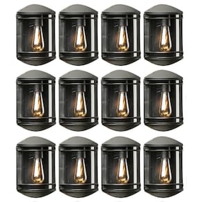 12 Arandelas Elegance Pretas Bivolt 19x25cm Luminárias Parede Dital Lente Transparente