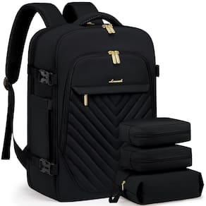 Mochila de viagem LOVEVOOK para mulheres de 50 litros com 18 laptops preta