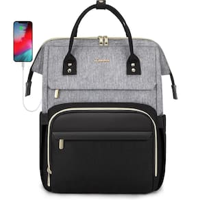 Mochila para laptop LOVEVOOK Fashion Business 17 polegadas cinza preta