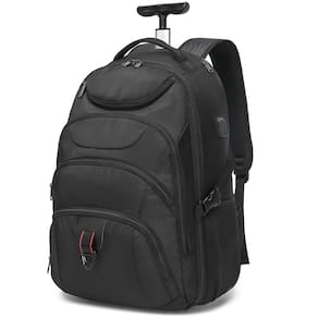 Mochila com rodinhas Boavan resistente à água 45L 17 polegadas preta