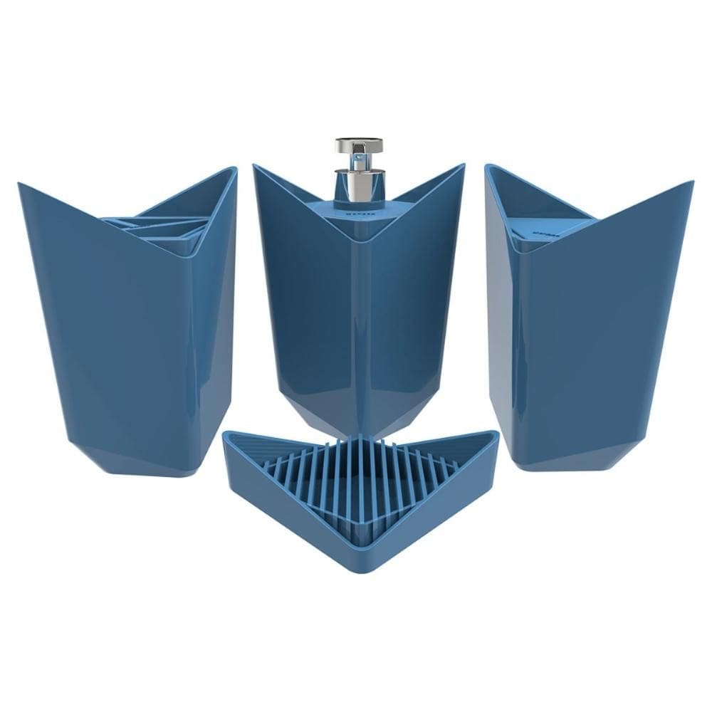 Kit Prisma Madrugada 4 Pç Porta Escova Algodão e Sabonetes Conjunto para Banheiro Crippa