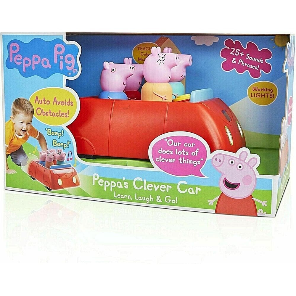 Brinquedo pré-escolar interativo Peppa Pig Clever Car com luzes