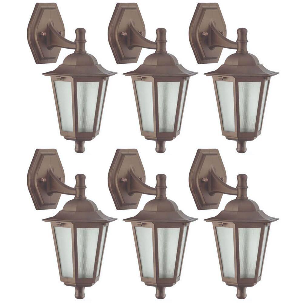 Conjunto 6 Arandelas Gregas Marrom Luminária de Parede Hall de Entrada Jardim Dital