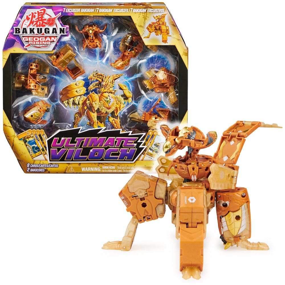 Boneco de ação Bakugan Ultimate Viloch com BakuCores e cartões