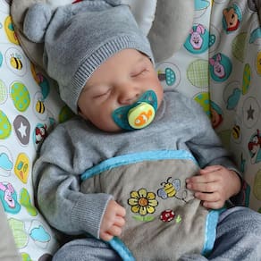 Reborn Baby Doll FOCKOF Realistic Boy 43 cm em vinil de corpo inteiro