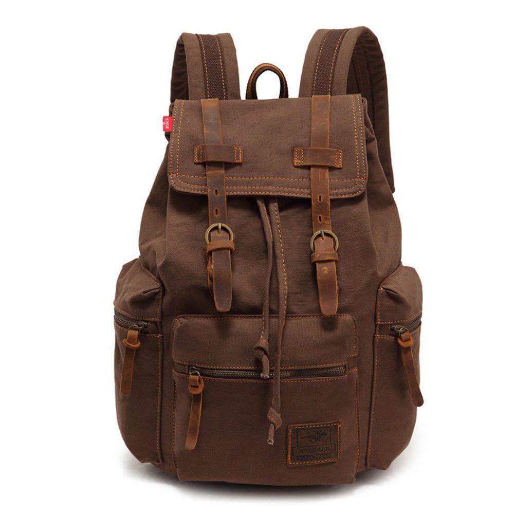 Mochila AUGUR de lona vintage de alta capacidade para viagens