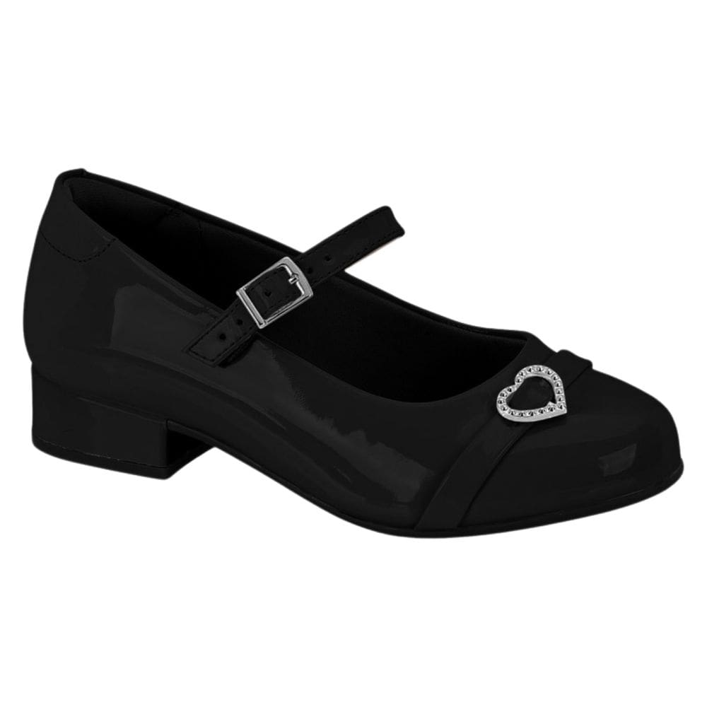 Sapatilha Infantil Molekinha Slingback Verniz Salto Baixo Preta