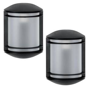 Kit 2 Arandelas Elegance Preto Bivolt Luminária de Parede Lâmpada E27 Dital