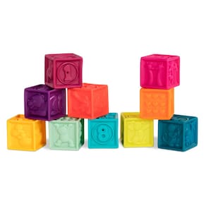 Brinquedos de empilhamento e construção B. brinquedos B. baby 10 Soft Blocks