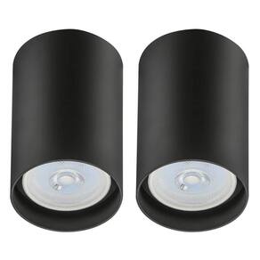 Kit 2 Spots de Sobrepor Luminária de Teto Zoom Preto Bivolt Dital Sala Cozinha Escritório