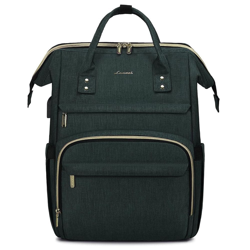 Mochila para laptop LOVEVOOK para mulheres de 17 polegadas impermeável verde escuro