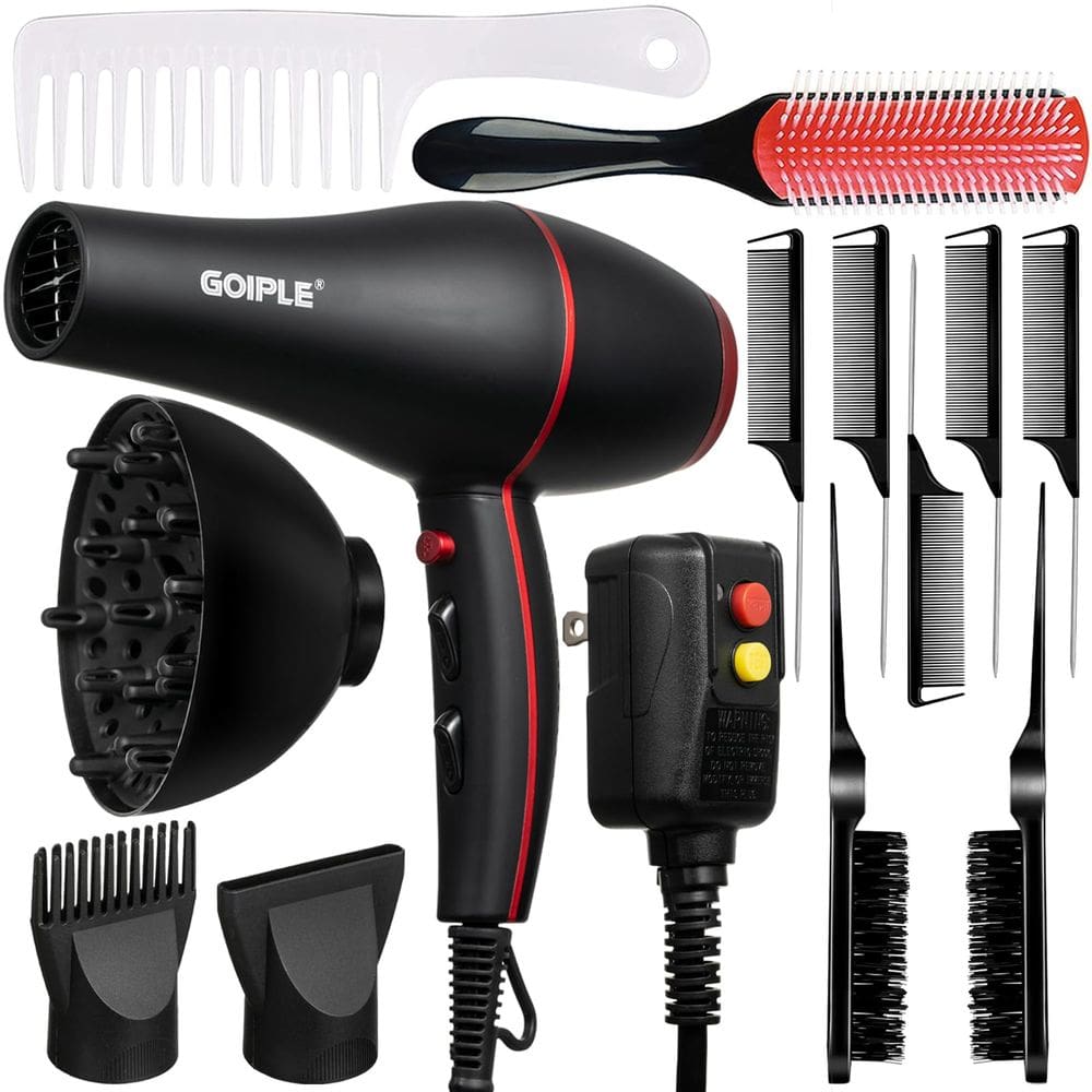 Conjunto de secador de cabelo Lockmio Ionic 1800W com 13 acessórios