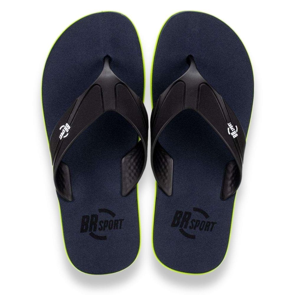 Chinelo Br Sport De Dedo Leve Confortável Masculino Preto Branco