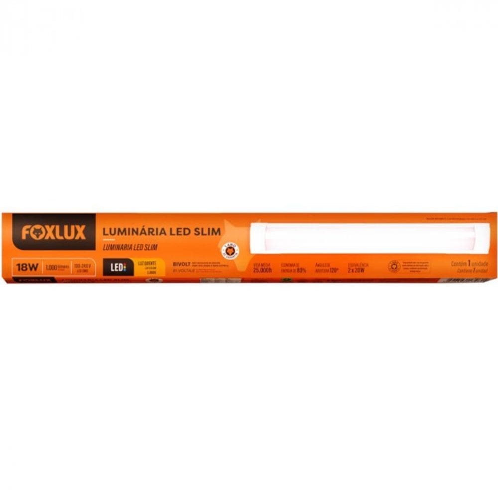Luminaria Led Slim 18W 3000K Bivolt Foxlux