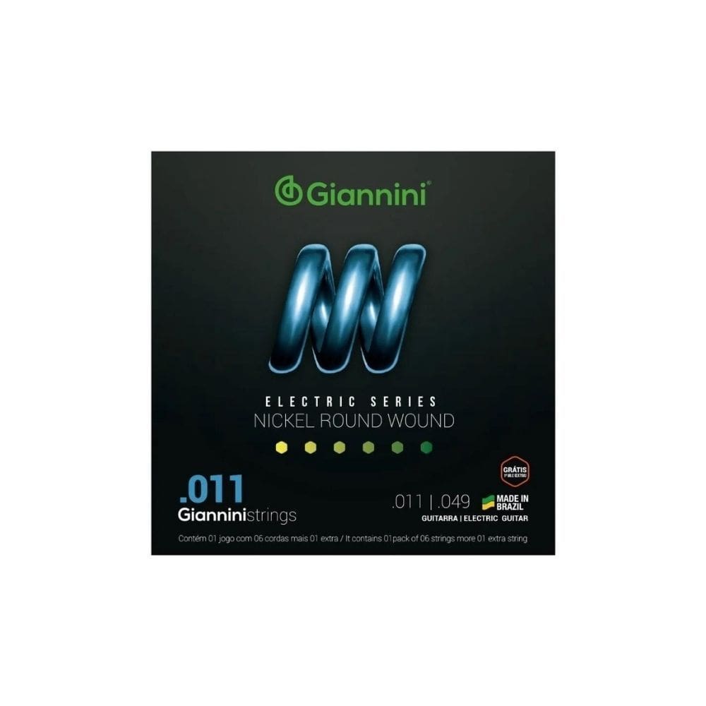 Kit 5 Encordoamento Guitarra Giannini Geegst.11 Nickel