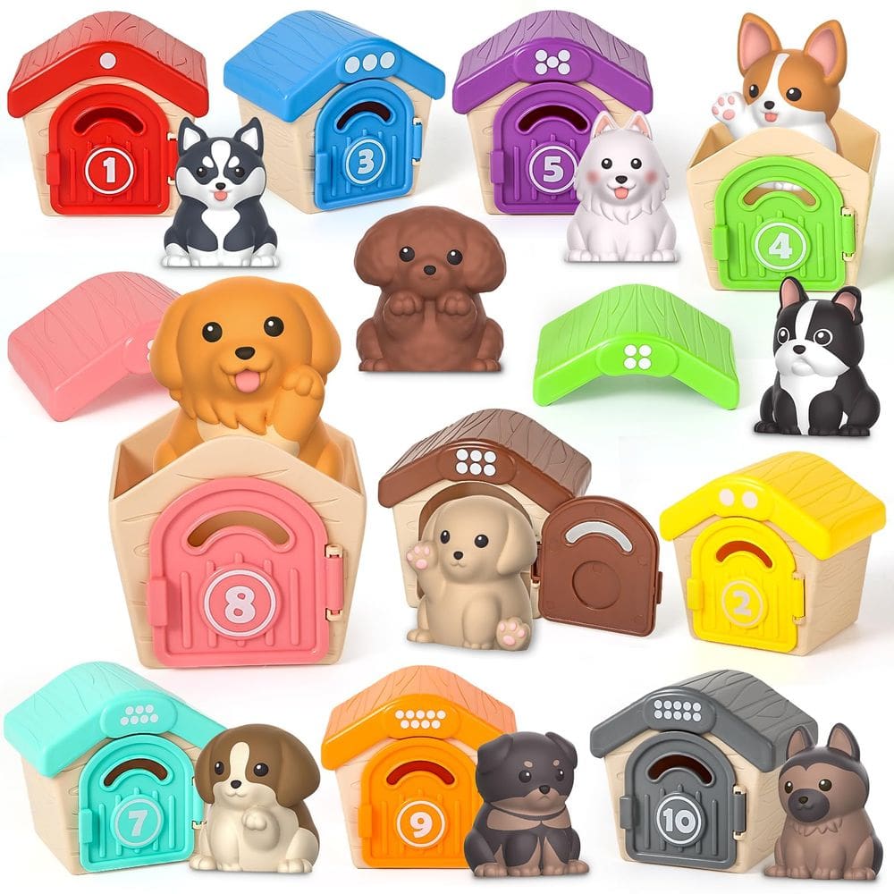 Brinquedos infantis Letapapa, 20 peças para cães de 1 a 3 anos, contando