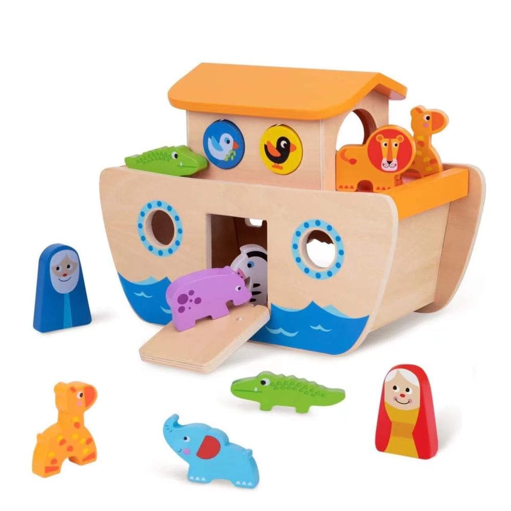 Brinquedo de madeira Noah`s Ark TOOKYLAND para crianças com classificador de formas de animais
