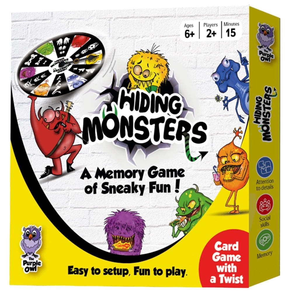 Jogo de cartas de memória THE PURPLE OWL Hiding Monsters Kids 4-12