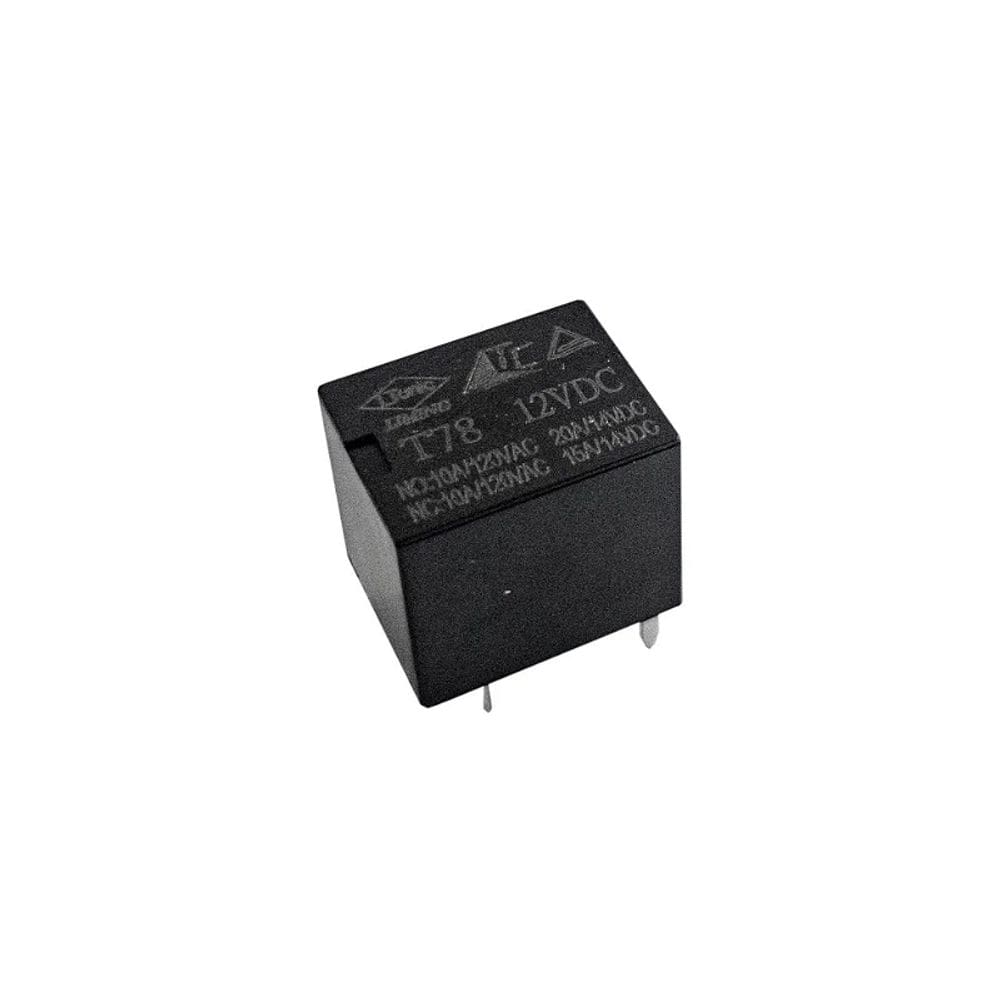 Rele Mini T78 1C 12Vdc 20A 5P Preto