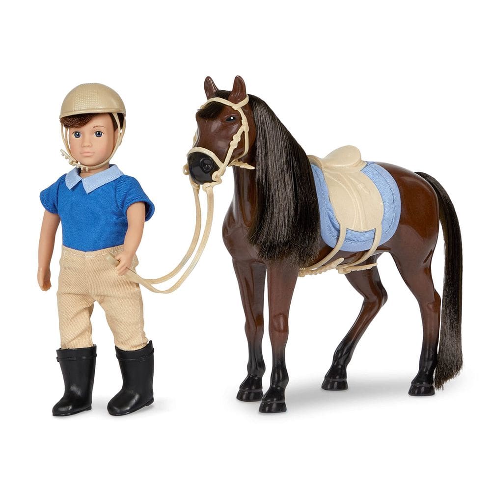 Playset Lori Dolls Brian & Barnaby Mini Boy com cavalo
