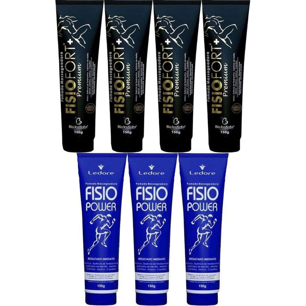 Kit 4 Pomada Fisiofort Premium 150G + 3 Pomada Fisio Power