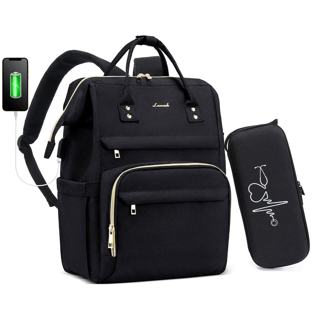 Mochila LOVEVOOK Nurse para mulheres com estojo de estetoscópio de 15,6 polegadas