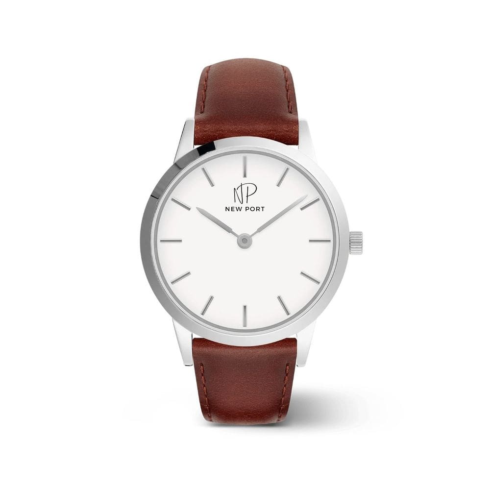 Relógio Masculino Casual Elegante De Couro New Port 40mm