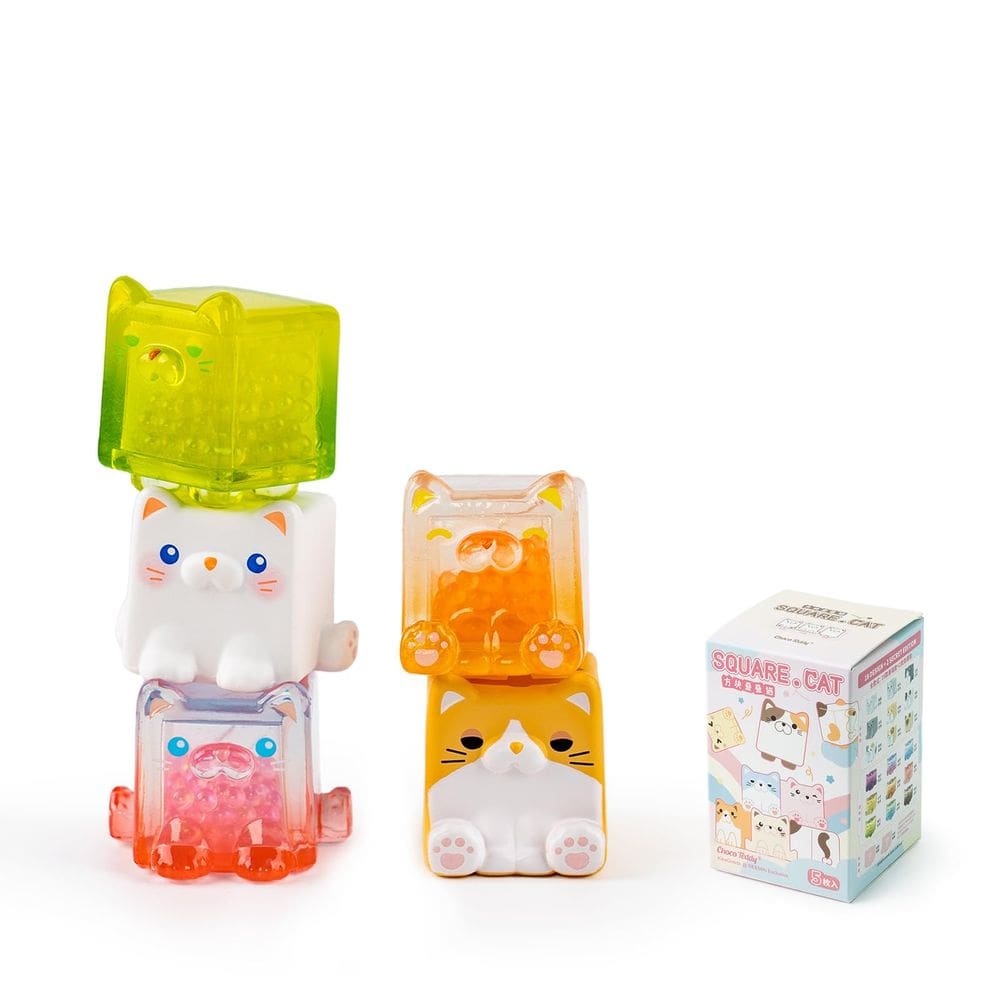 Brinquedos colecionáveis BEEMAI Square Cat Series Blind Pack (5 unidades)