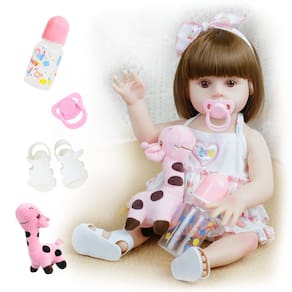 Boneca Reborn Baby Doll, realista, de 45 cm, menina recém-nascida de 3 anos ou mais