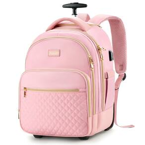 Mochila com rodinhas Arcoyard Small de 15,6 polegadas Underseat Pink