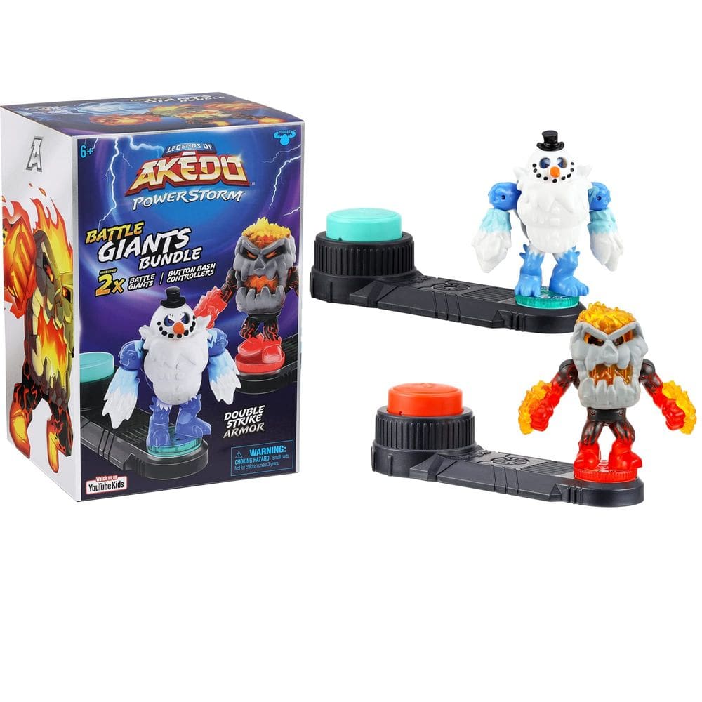 Bonecos de ação Akedo Legends of Akedo Powerstorm Battle Giants Bundle Volcrag vs Shatterclaw