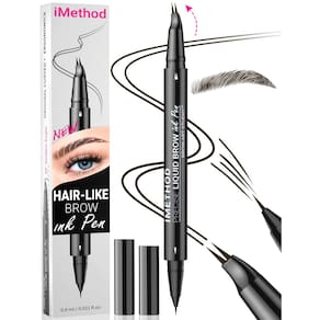 Caneta de sobrancelha iMethod Curved Dual-End Microblading preta marrom
