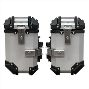Baú de Moto Lateral Tronos 36L-T-X em Alumínio (PAR) - 36 Litros - Forro em Couro Sintético - Prata