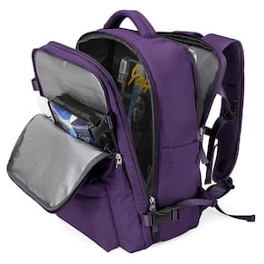 Mochila de viagem WONHOX Large para mulheres impermeável roxa