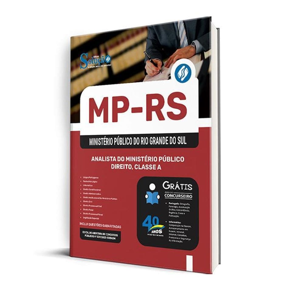 Apostila Mp Rs 2025 Analista Do Ministério Público Direito,