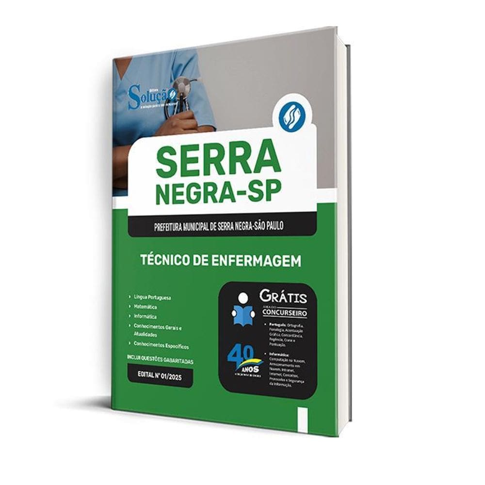 Apostila Prefeitura Serra Negra Sp 2025 - Técnico Enfermagem