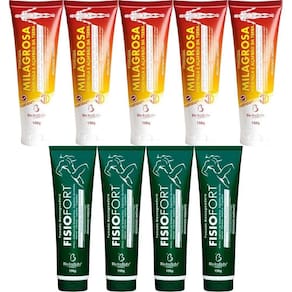 Kit 5 Pomada Milagrosa 150G + 4 Pomada Fisiofort 150G
